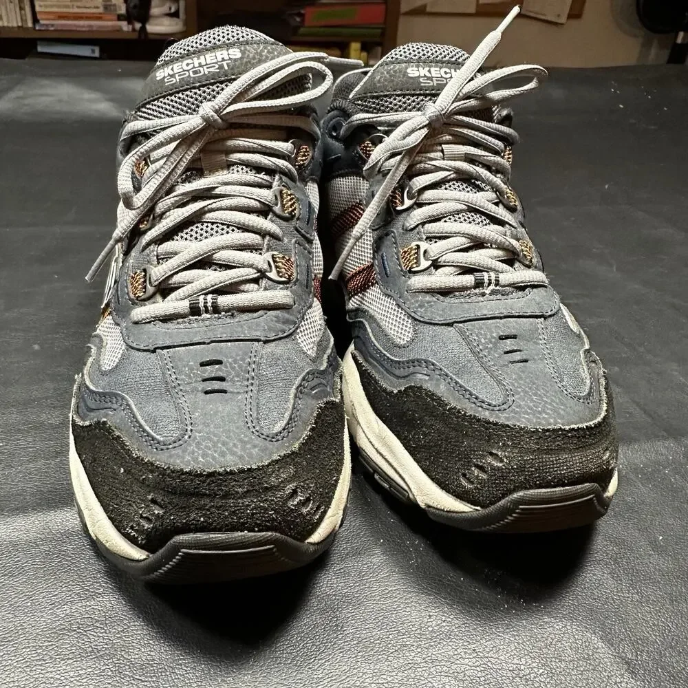 Skechers Shoes Men's 9 Blue Gray Sport Athletic Walking Low Top - 669 - Picture 6 of 12